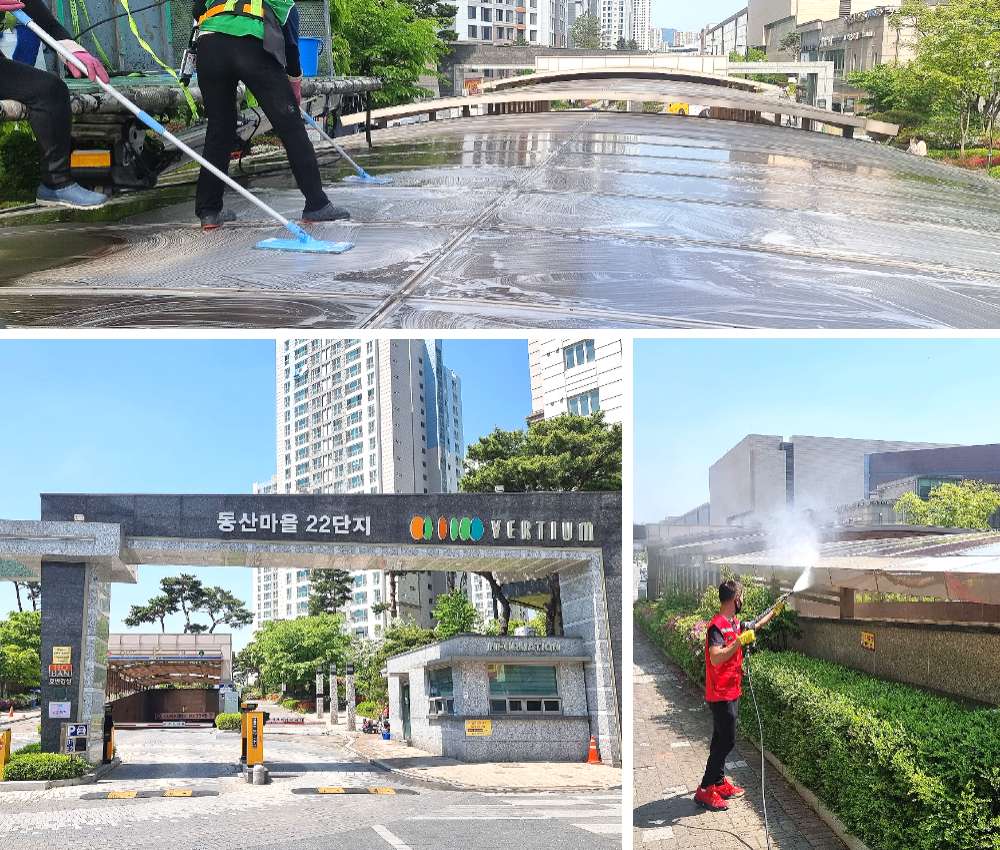 성남 상대원 외부 건물청소 - 새 빌딩의 아름다움을 유지하세요 관한 작업사진입니다.